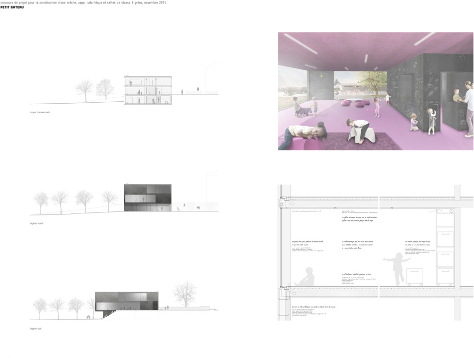 construction of a crèche, toy library and classrooms at grône, competition