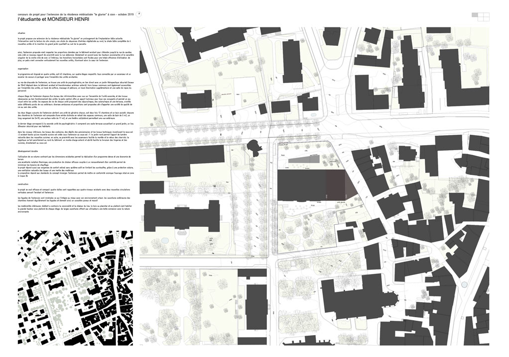 agrandissement du home le glarier à sion, concours 3ème prix