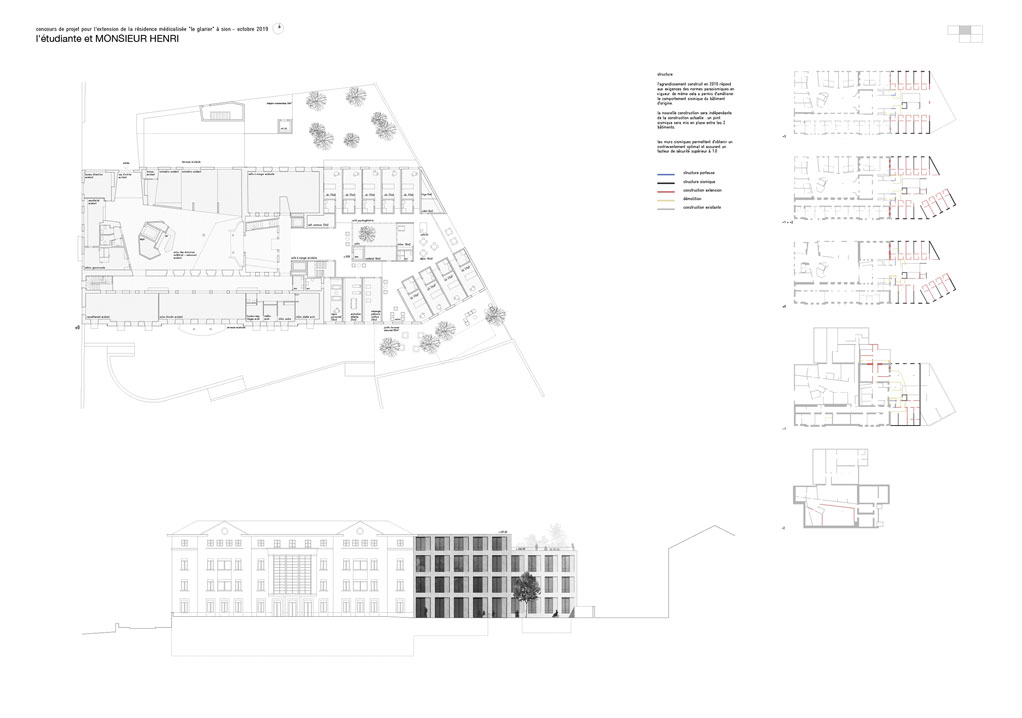 agrandissement du home le glarier à sion, concours 3ème prix