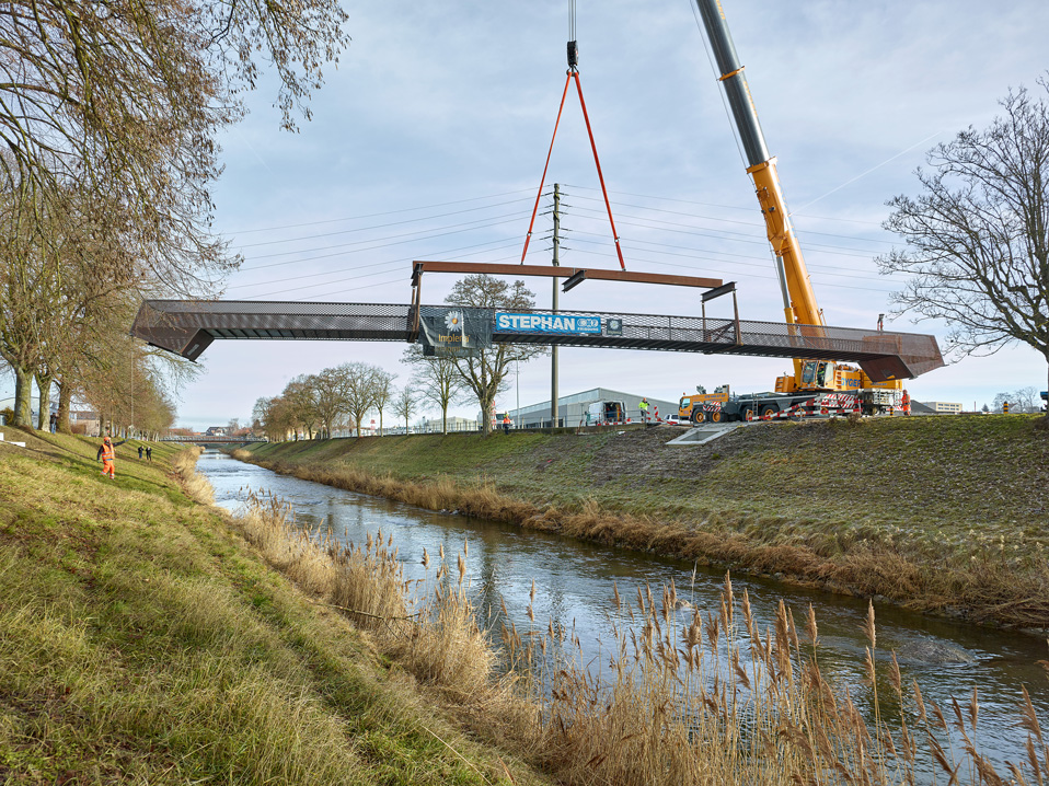 nouvelle passerelle piétonne sur la broye à payerne, concours, 1er prix