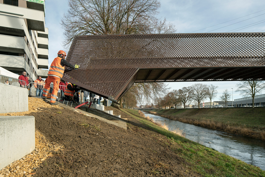 nouvelle passerelle piétonne sur la broye à payerne, concours, 1er prix