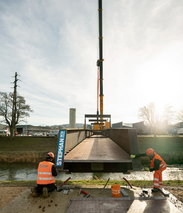 nouvelle passerelle piétonne sur la broye à payerne, concours, 1er prix