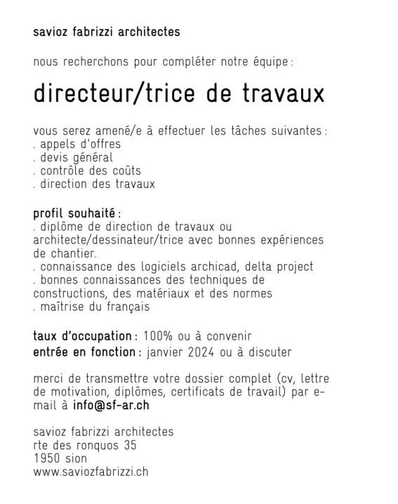 directeur/trice de travaux