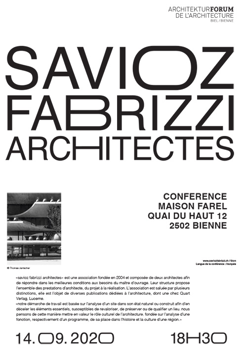 conférence-architekturforum de l'architecture, maison farel, biel/bienne, 14.09.2020