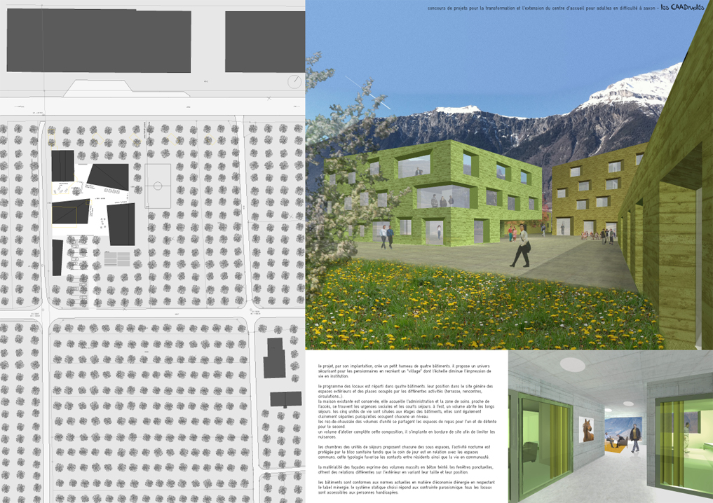 residential psychiatric unit for adults, saxon, competition, 3rd place