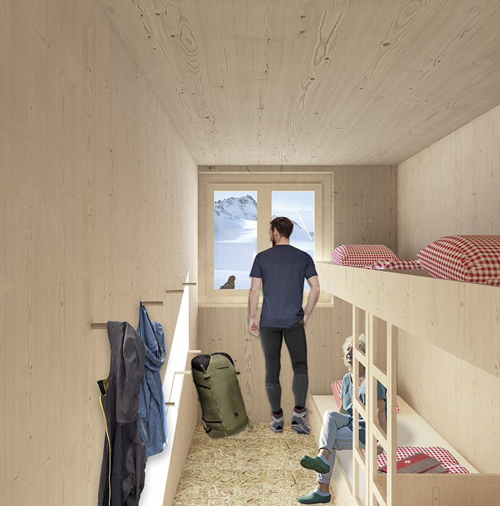 refurbishment of the 'cabane du trient' cabin, trient, competition 1st prize