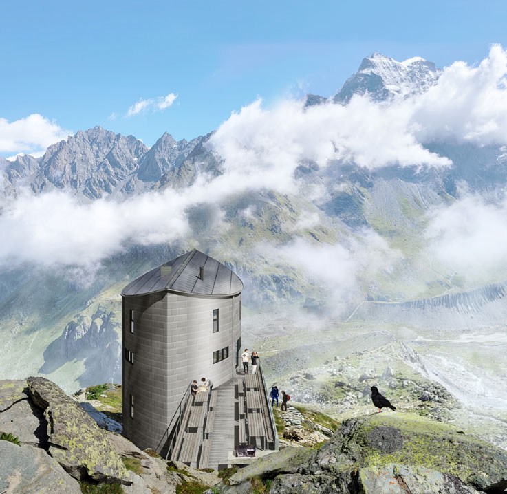 cabane du vélan, val d'entremont - concours 1er prix