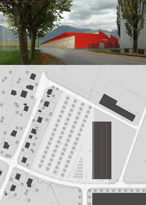 new fire station, monthey, competition entry