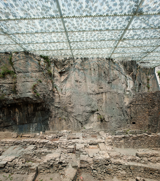 coverage of archaeological ruins of the abbey of st-maurice