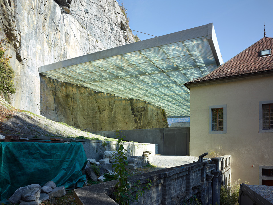 überdachung der archäologischen ruinen, st-maurice