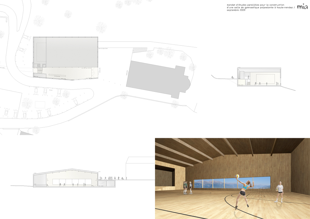 multipurpose hall, haute-nendaz, competition