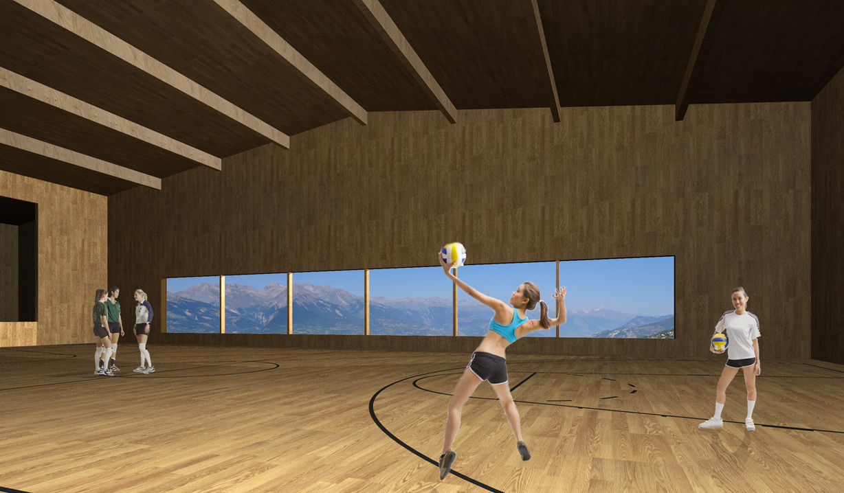 multipurpose hall, haute-nendaz, competition