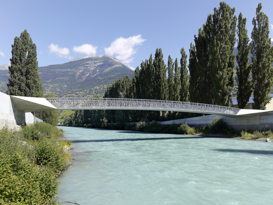 fussgängerbrücke über die vispa, visp