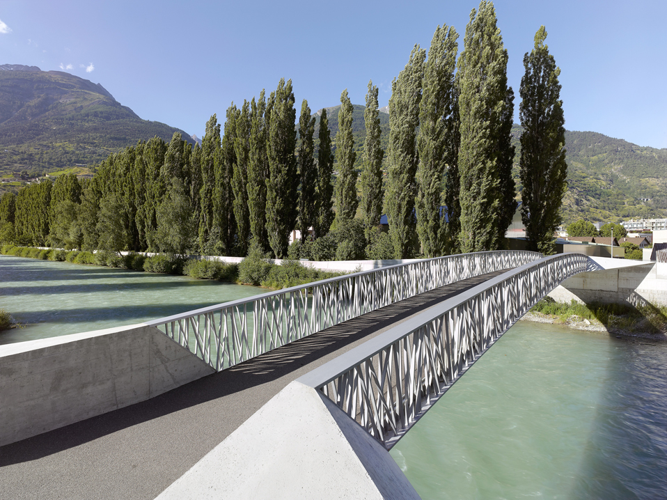 passerelle piétonne sur la vispa, viège, concours 1er rang