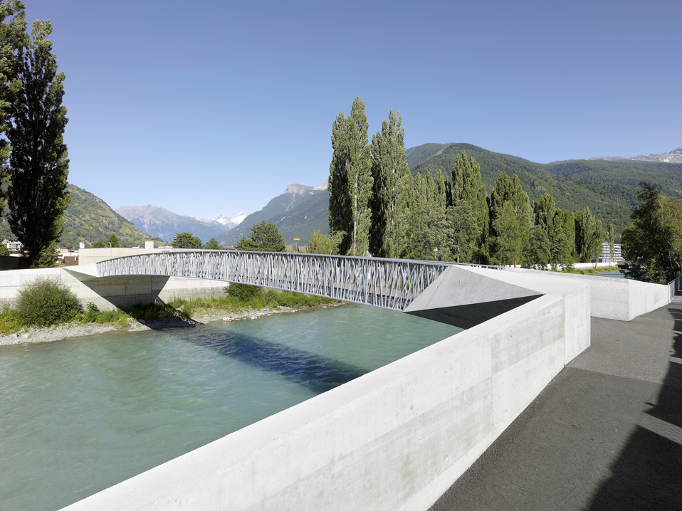 passerelle piétonne sur la vispa, viège, concours 1er rang