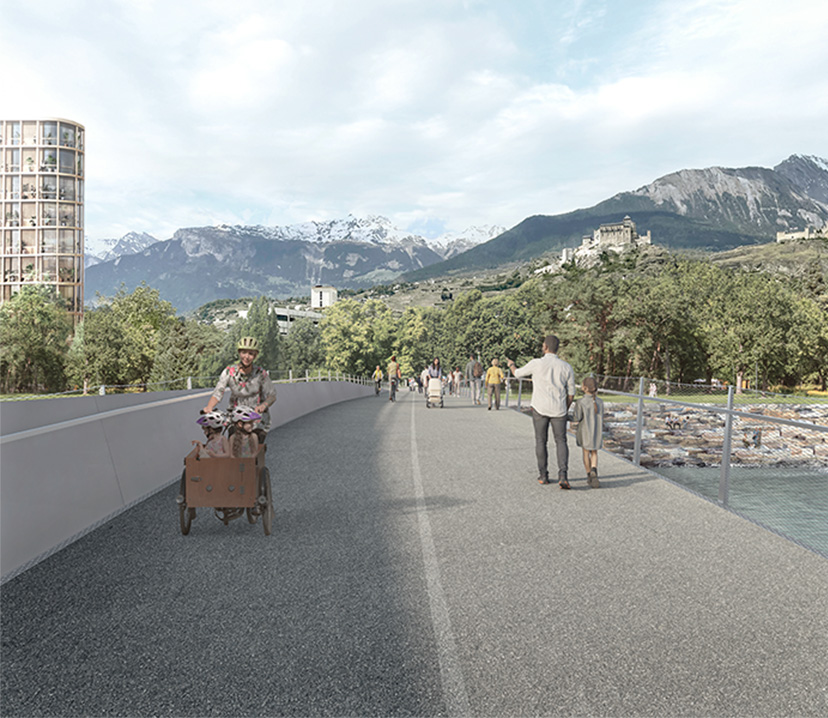 passerelle sainte-marguerite à sion - concours