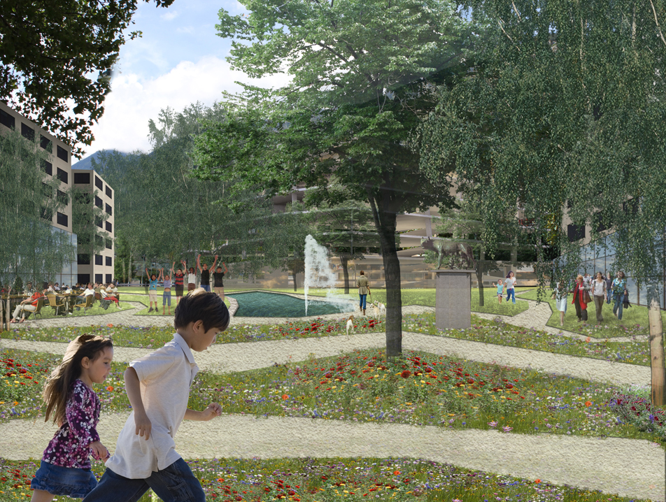 reorganisation of the place de rome, martigny, competition entry