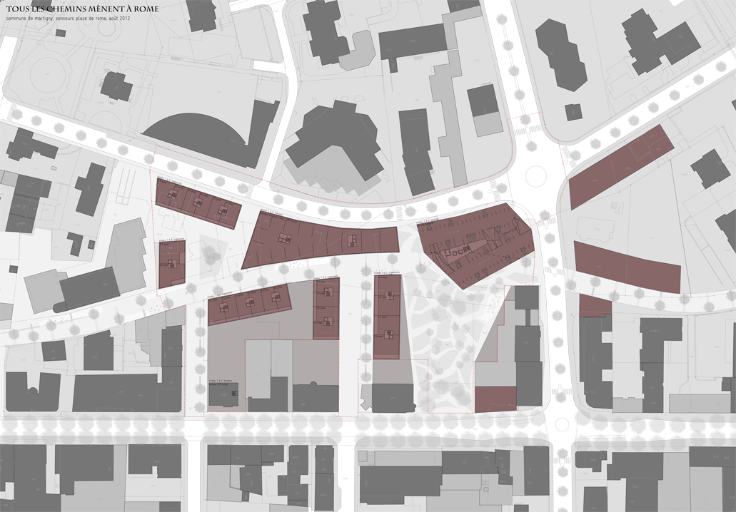 reorganisation of the place de rome, martigny, competition entry