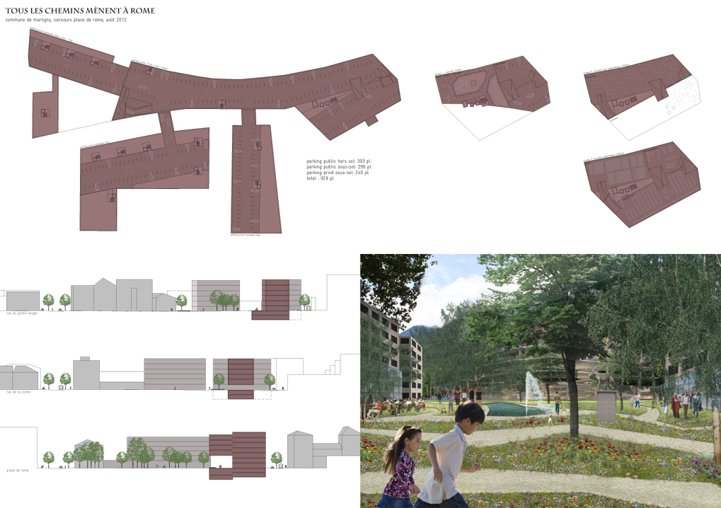 reorganisation of the place de rome, martigny, competition entry