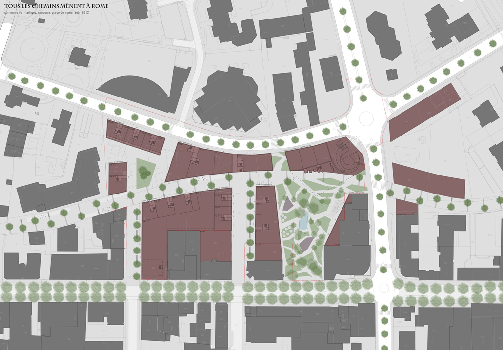 reorganisation of the place de rome, martigny, competition entry