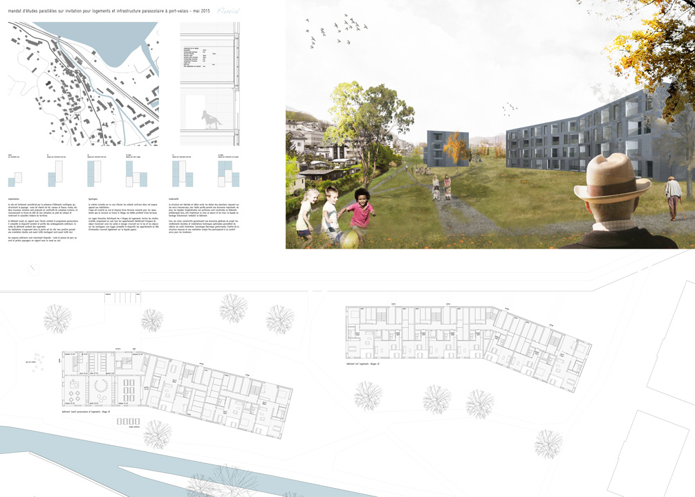 mandat d'étude parallèle sur invitation pour logements et infrastructure parascolaire à port-valais,