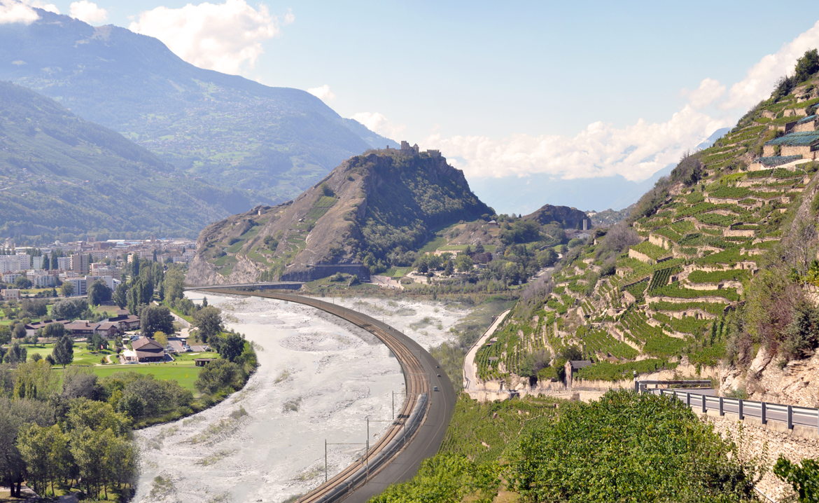 landschaftsgestaltung der rhone-ufer, sion, wettbewerb