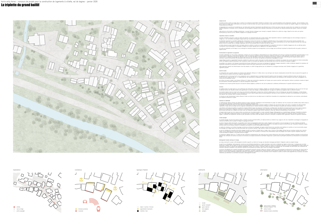 logements à la villette, val de bagnes - concours 2ème prix