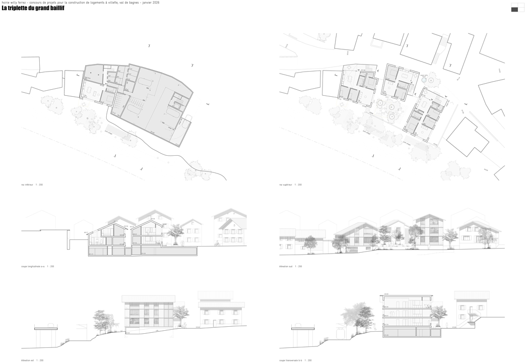 logements à la villette, val de bagnes - concours 2ème prix